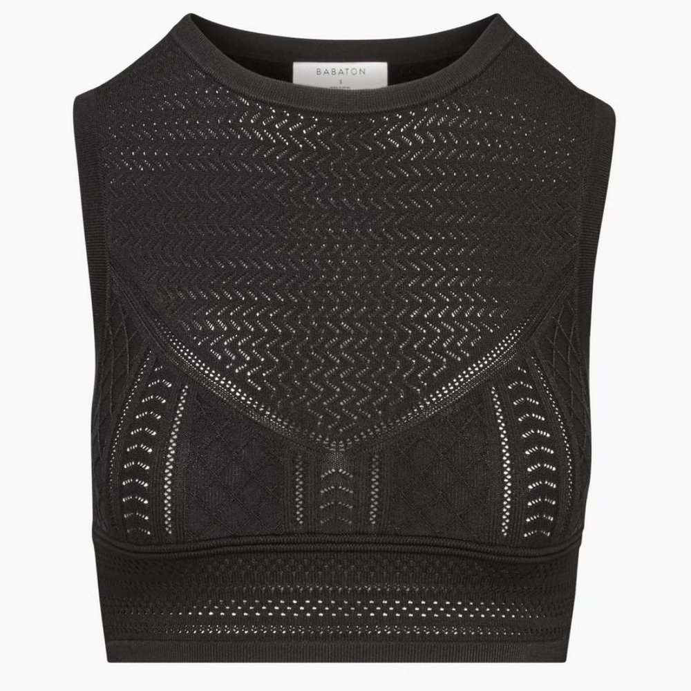 Aritzia BRAND NEW Detailed Pointelle Sweater Tank (Black)